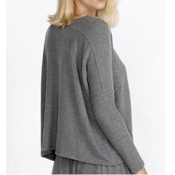 JOHNNY WAS CALME Tunnel Drawstring Crop Sweater Grey Size S NEW - $138 - Picture 2 of 8